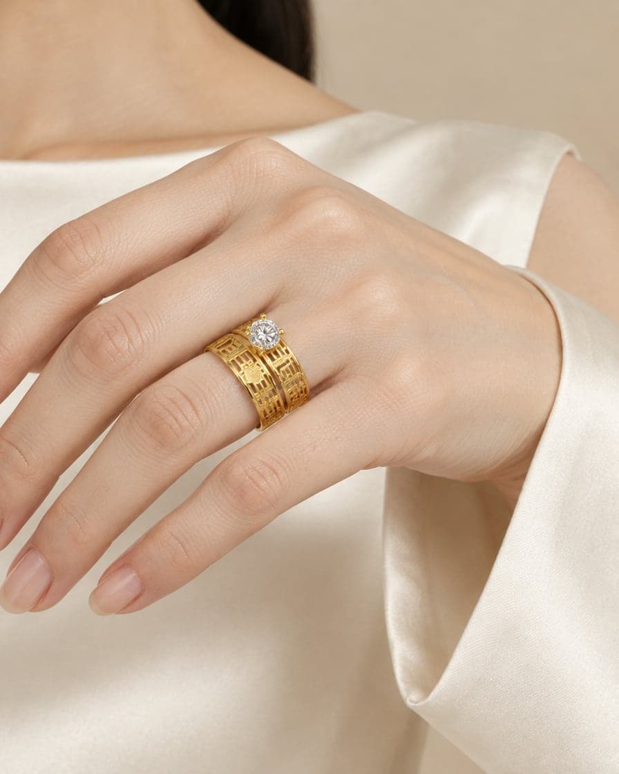 Key-Pattern Twin Rings