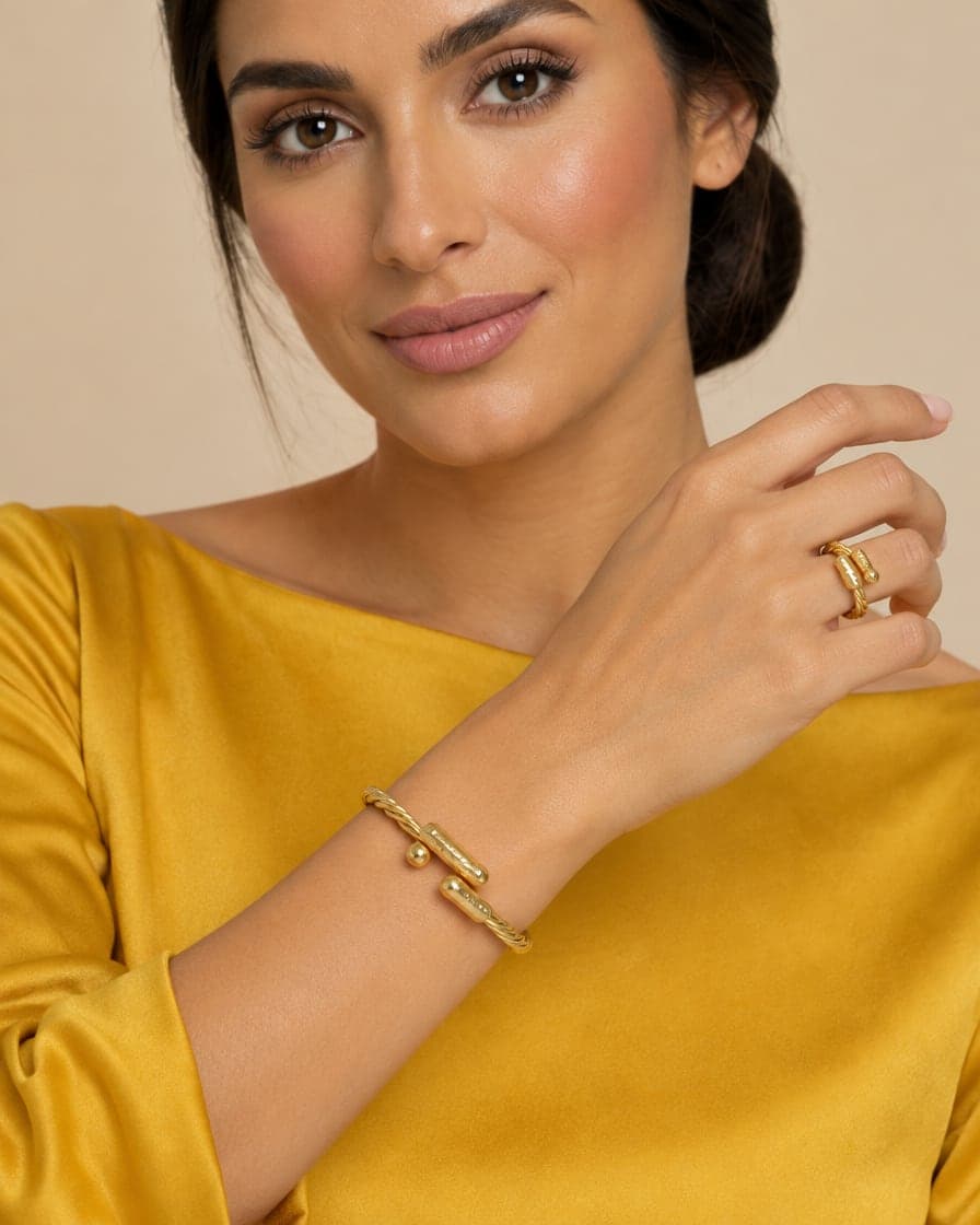 Twisted Bracelet with Matching Ring