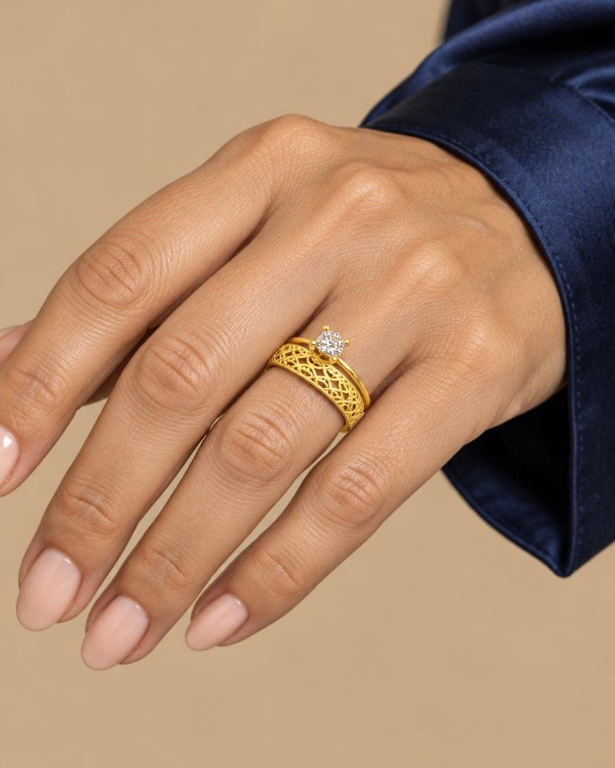 Openwork Twin Rings