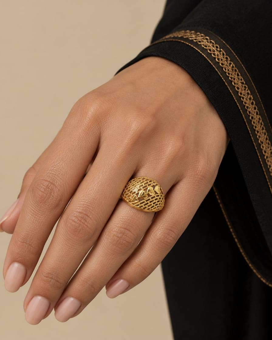 Heart Lattice Ring