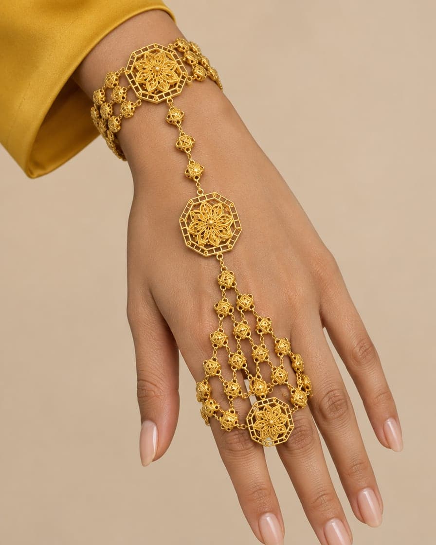 Openwork Medallion Hand Chain