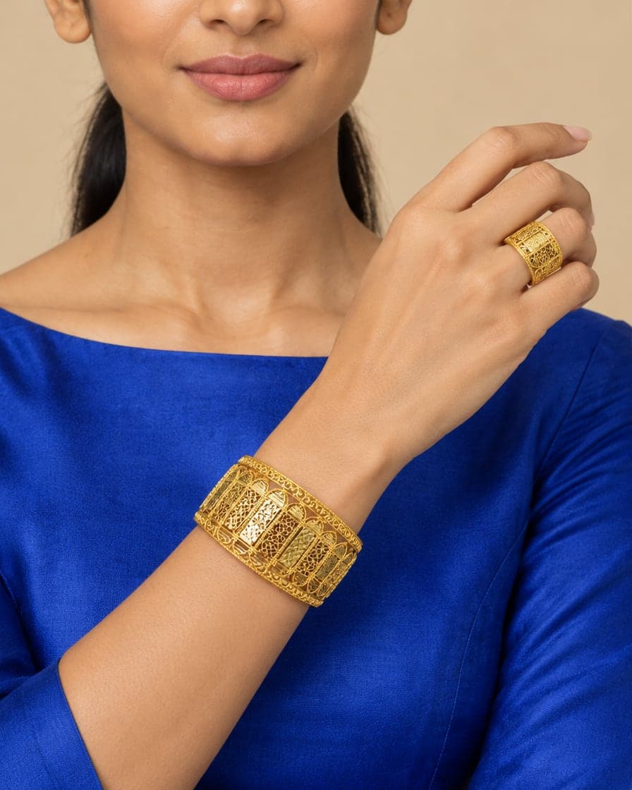 Openwork Arch Bracelet with Matching Ring