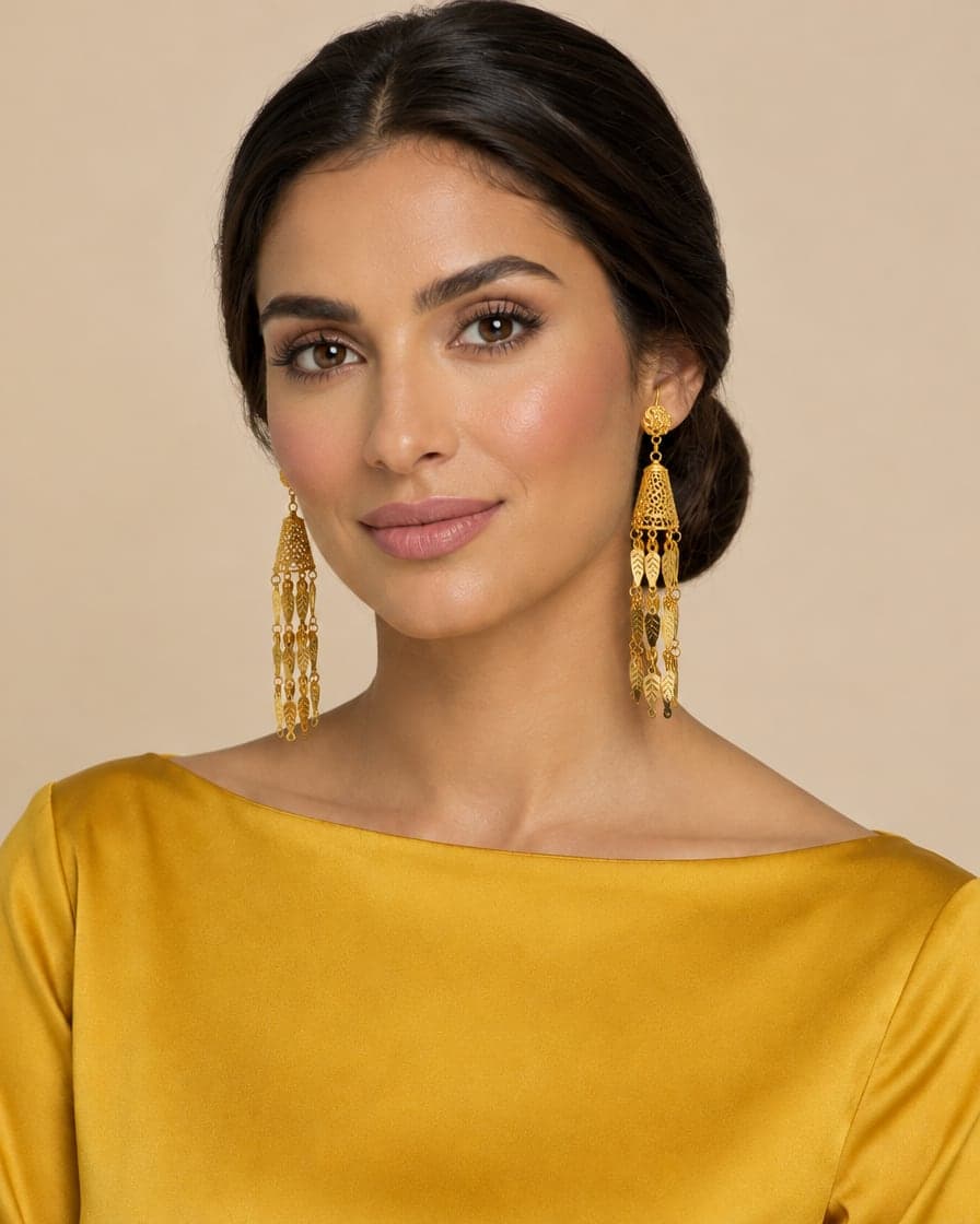 Lantern and Leaf Earrings