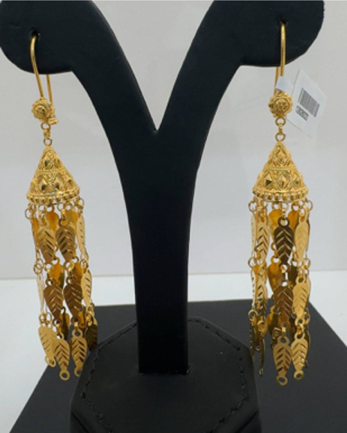 Engraved Lantern and Leaf Earrings