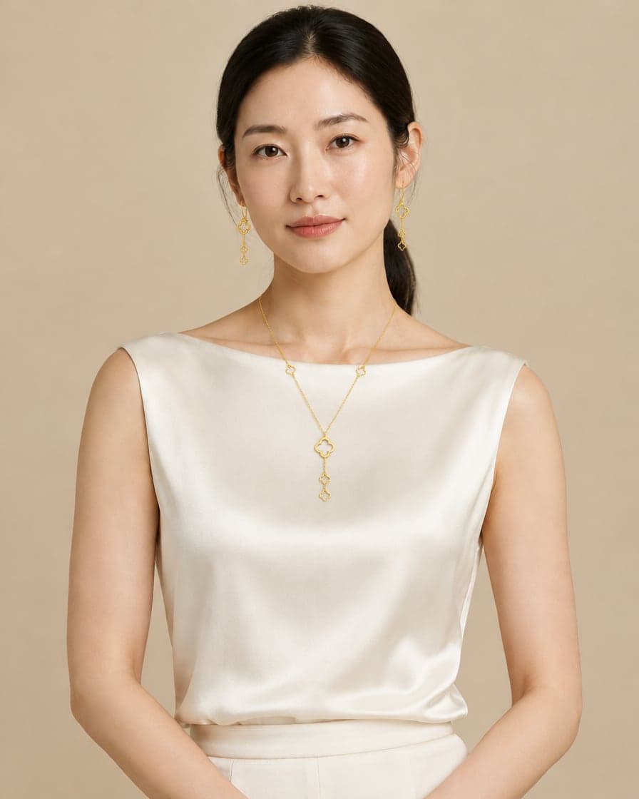 Delicate Openwork Clover Set